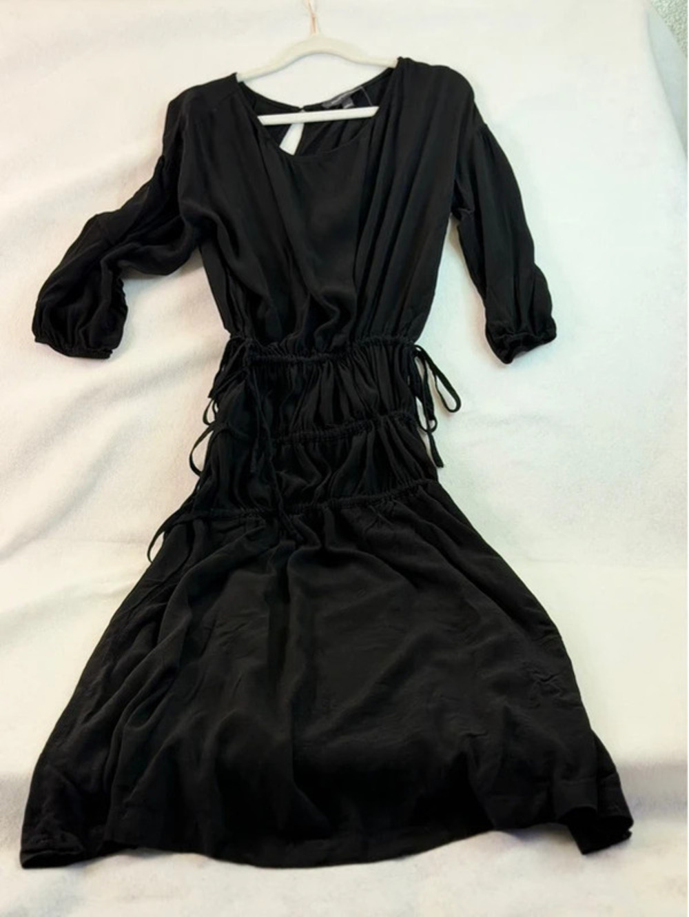 Black Flowing Dress with waist cinching bows